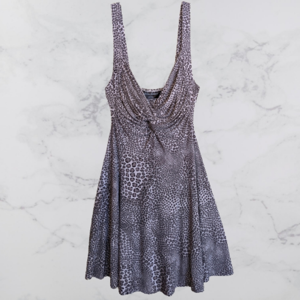 Norma Kamali Sweetheart Neckline Leopard Dress